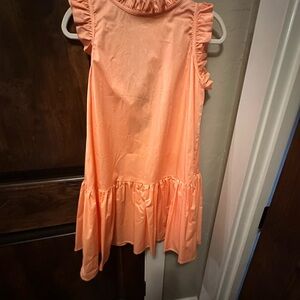 Monica Nera Orange Ruffle Sleeveless Dress